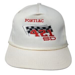 Pontiac 421 SD Slideback Rope Hat White One Size Adjustable Solid